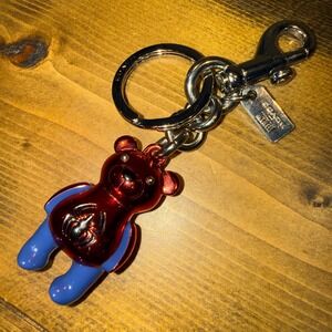 Coach X Marvel Spider-Man Bear Keychain Red Blue Metallic Bag Charm